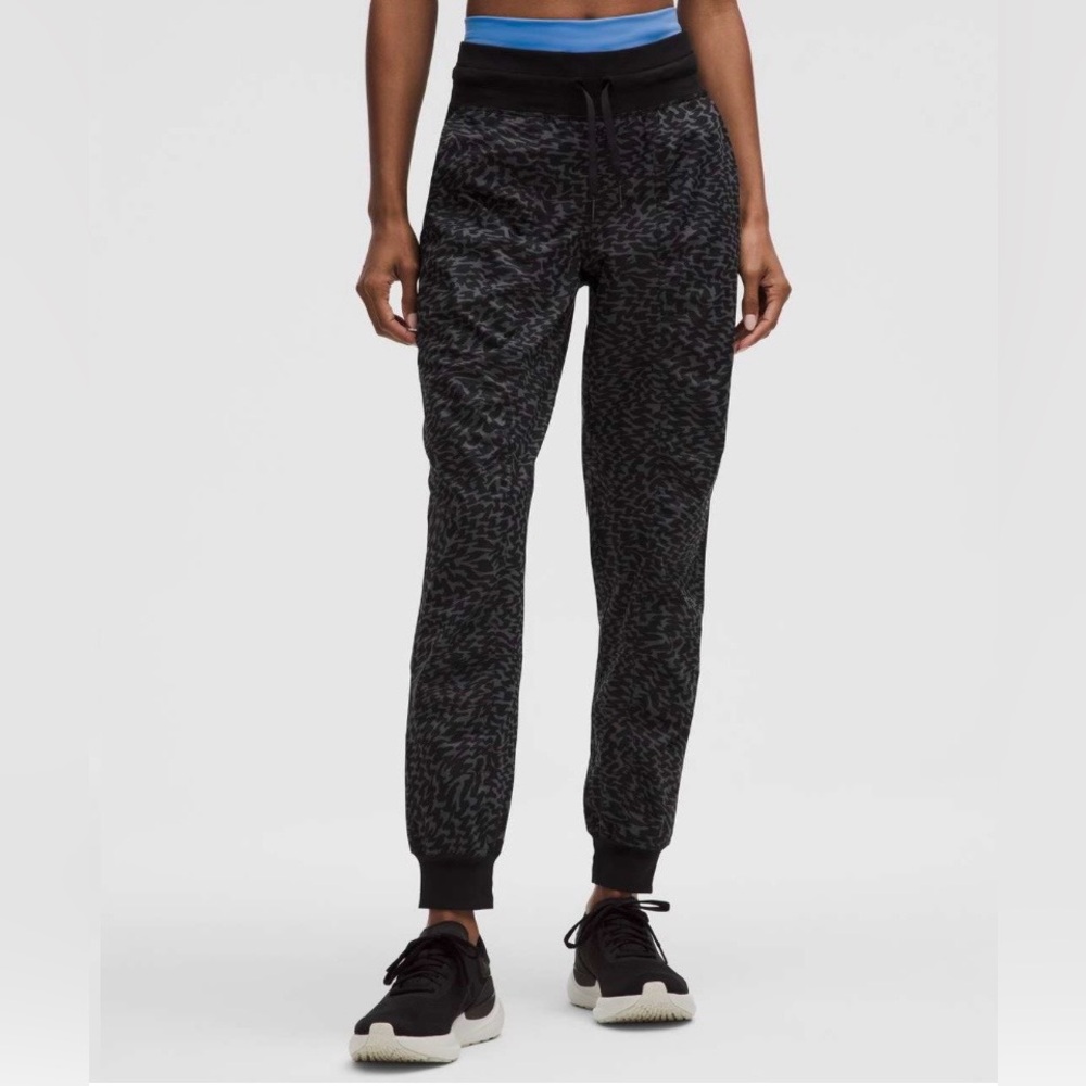 Lululemon Dance Studio Mid-Rise Joggers, Leopard Warp Black, 10 NWT